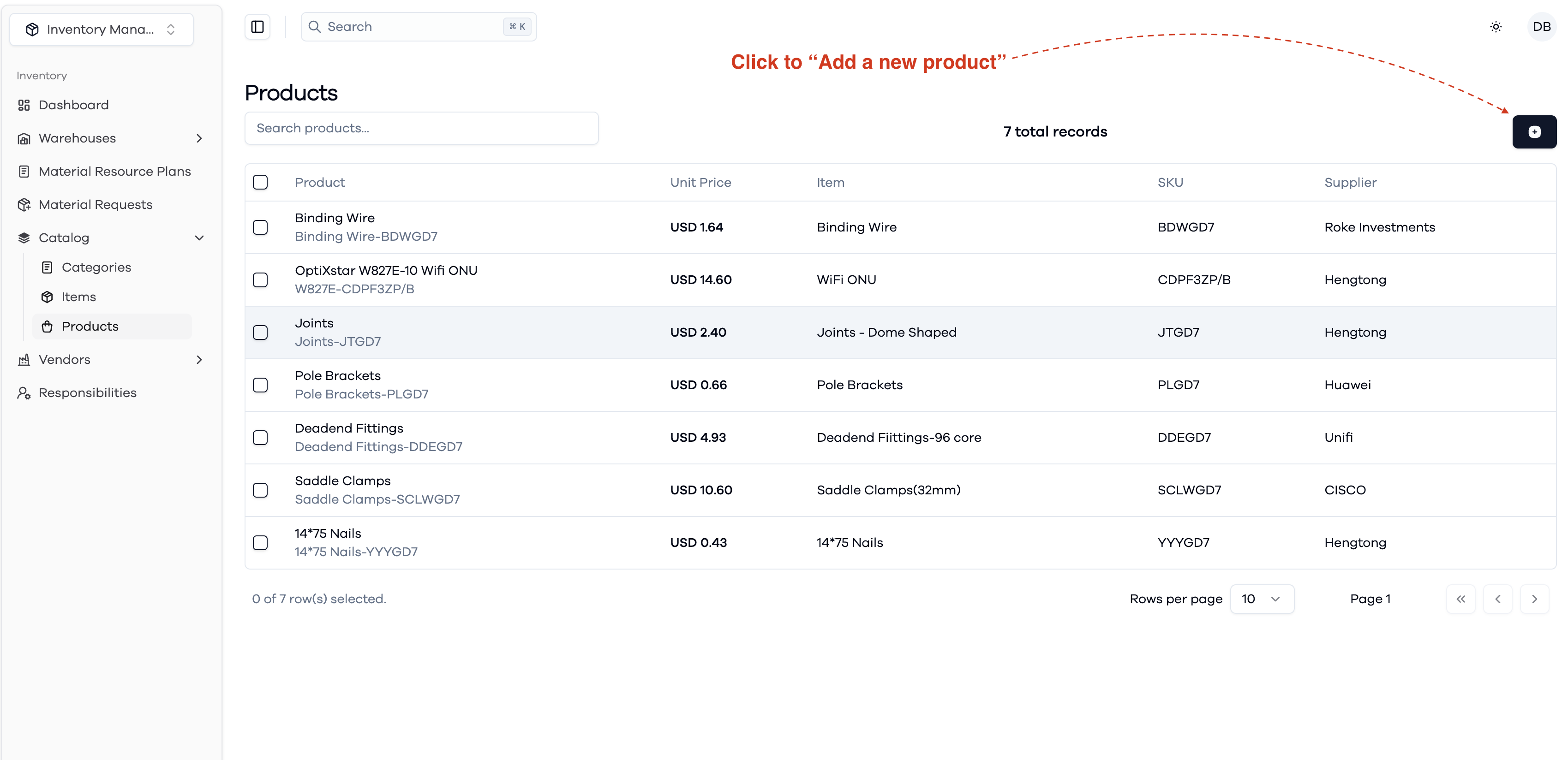 Create New Item